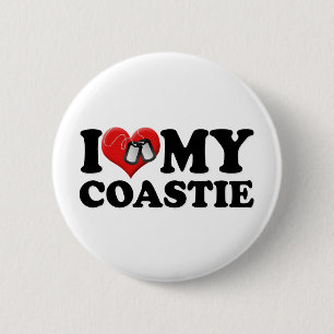 I Love My Coastie 6 Cm Round Badge