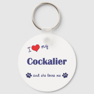 I Love My Cockalier (Female Dog) Key Ring