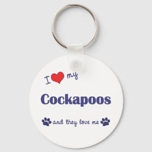 I Love My Cockapoos (Multiple Dogs) Key Ring