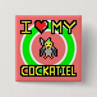 I Love My Cockatiel 15 Cm Square Badge