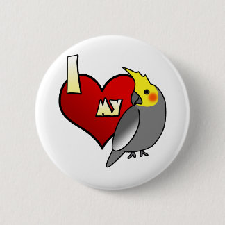 I Love my Cockatiel 6 Cm Round Badge