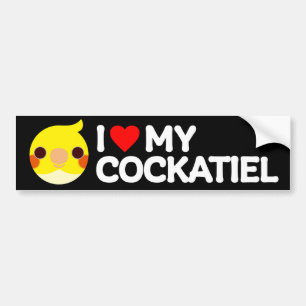 I LOVE MY COCKATIEL – lutino Bumper Sticker