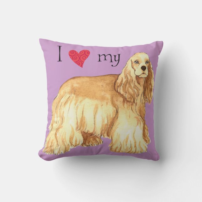 I Love my Cocker Spaniel Cushion (Front)