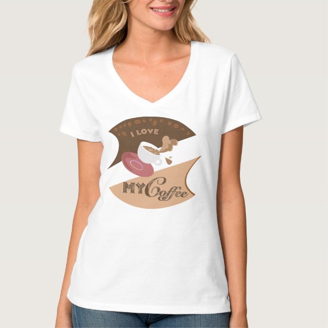 I Love My Coffee Retro Diner Java Splash T-Shirt (Front)