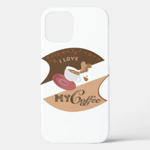 I Love My Coffee Retro Java iPhone 12 Case