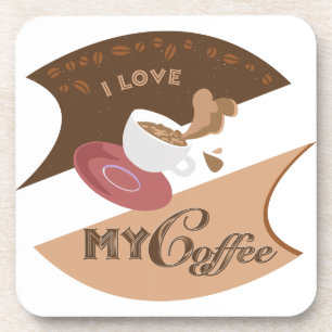 I Love My Coffee Retro Java Coaster