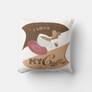 I Love My Coffee Retro Java Cushion