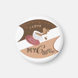 I Love My Coffee Retro Java Magnet