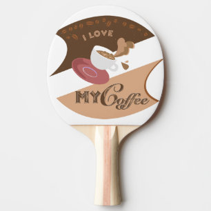 I Love My Coffee Retro Java Ping Pong Paddle