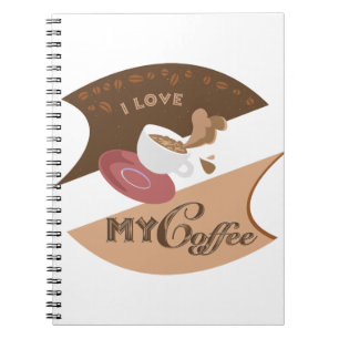 I Love My Coffee Retro Java Spiral Notebook