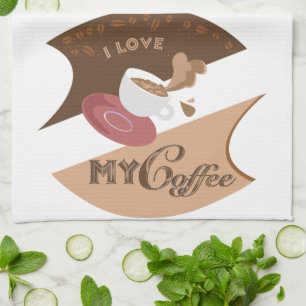 I Love My Coffee Retro Java Tea Towel