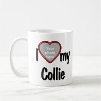 I Love My Collie Cute Red Heart Dog Photo