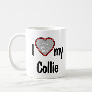 I Love My Collie Cute Red Heart Dog Photo Coffee Mug