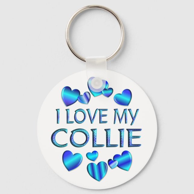 I Love My Collie Key Ring (Front)