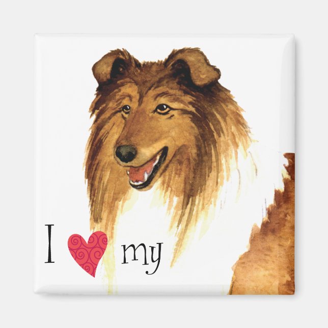 I Love my Collie Magnet (Front)