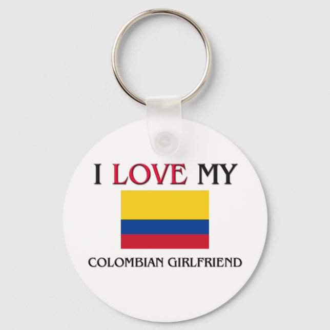 I Love My Colombian Girlfriend Key Ring (Front)