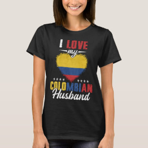I Love My Colombian Husband Pride Colombia Flag Co T-Shirt