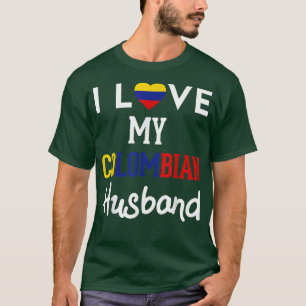 I Love My Colombian Husband Pride Colombia Flag Co T-Shirt