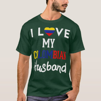 I Love My Colombian Husband Pride Colombia Flag Co T-Shirt