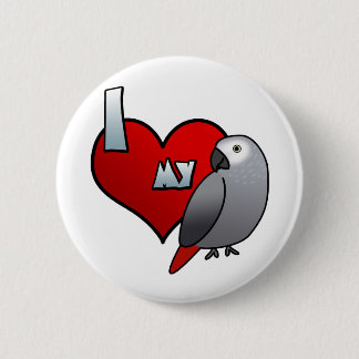 I Love my Congo African Grey Button