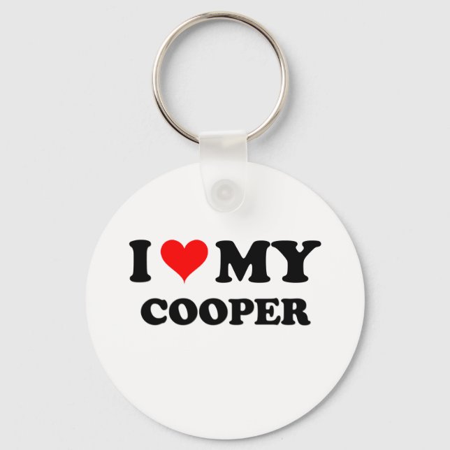 I Love My Cooper Key Ring (Front)