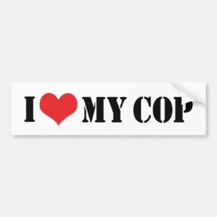 I Love My Cop Bumper Sticker