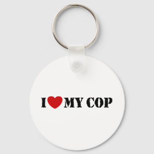 I Love My Cop Key Ring