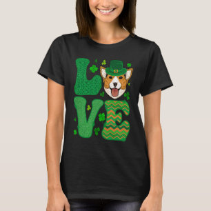 I Love My Corgi Dog Leprechaun Shamrocks Saint Pat T-Shirt