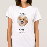 I Love My Corgi Personalised Cute Pet Dog Photo T-Shirt<br><div class="desc">Take your best friend with you everywhere you go with this custom corgi pet photo dog lover shirt ! A must have for every dog lover, dog mum and dog dad ! A fun I Love My Dog, this shirt quote "I Love My Corgi" can be personalised to your favourite...</div>