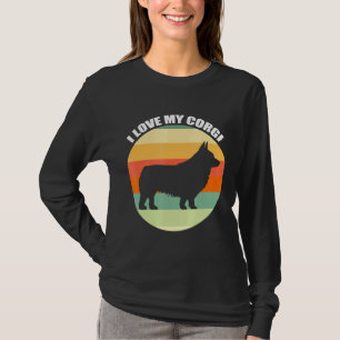 I Love My Corgi Retro Sunset T-Shirt
