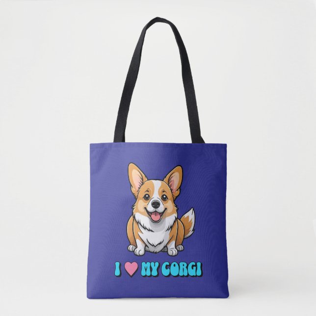 I Love My Corgi Tote Bag (Front)