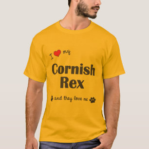 I Love My Cornish Rex (Multiple Cats) T-Shirt