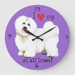 I Love my Coton de Tulear Large Clock