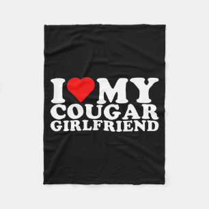I Love My Cougar Girlfriend I Heart My Cougar Gf  Fleece Blanket