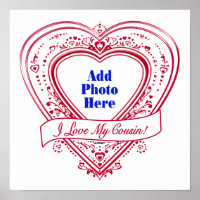 I Love My Cousin! Photo Red Hearts
