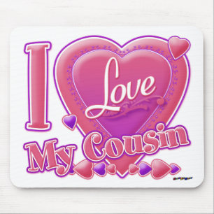 I Love My Cousin pink/purple - heart Mouse Pad