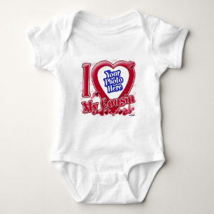 I Love My Cousin red heart - photo Baby Bodysuit