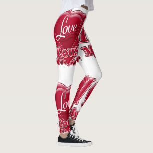 I Love My Cousin Red Hearts Leggings