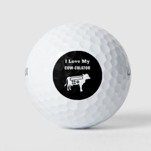I Love My Cow-culator Funny Math Calculator Pun Golf Balls