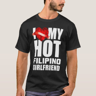 I Love My Crazy Filipino Girlfriend Crystal Heart T-Shirt