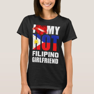 I Love My Crazy Filipino Girlfriend Crystal Heart  T-Shirt