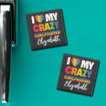 I love my crazy girlfriend any name rainbow lgbtq  magnet<br><div class="desc">Celebrate love with this customisable LGBTQ Pride Magnet! Adorned in vibrant rainbow-coloured fonts, the caption "I love my crazy girlfriend" radiates positivity. Personalise it by adding your girlfriend's name, making this magnet a unique and cherished keepsake. Spread love, joy, and pride with this perfect accessory. Ideal for gifts, celebrations, and...</div>