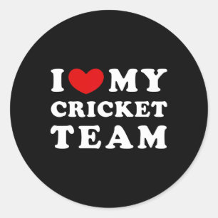I Love My Cricket Team Classic Round Sticker