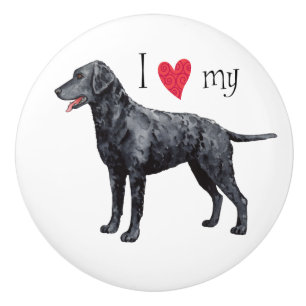 I love my Curly-Coated Retriever Ceramic Knob