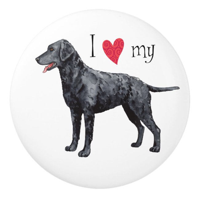 I love my Curly-Coated Retriever Ceramic Knob (Front)