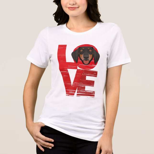 I Love My Cute Dog T-Shirt Tri-Blend Shirt (Front)