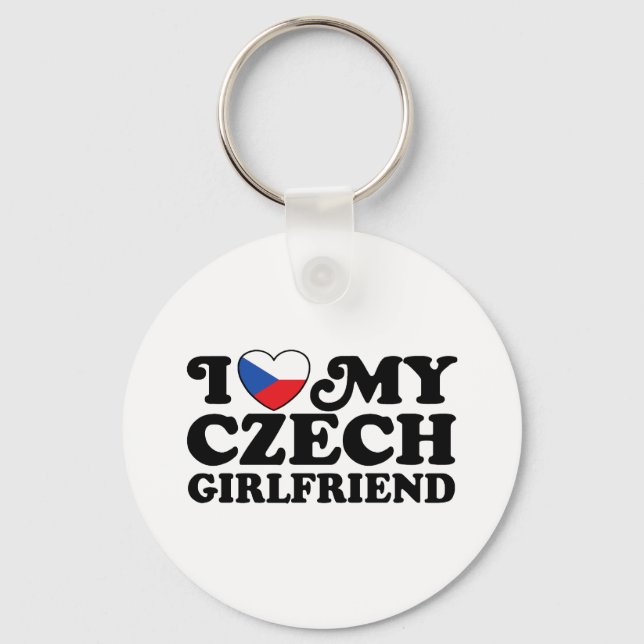 I Love My Czech Girlfriend Key Ring (Front)