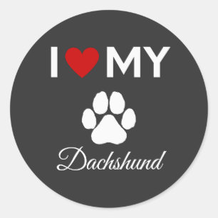 I love my Dachshund custom text Classic Round Sticker