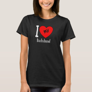 I Love My Dachshund Dog Breed Heart T-Shirt