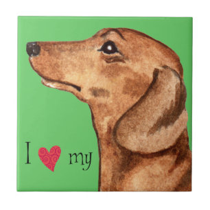 I Love my Dachshund Tile